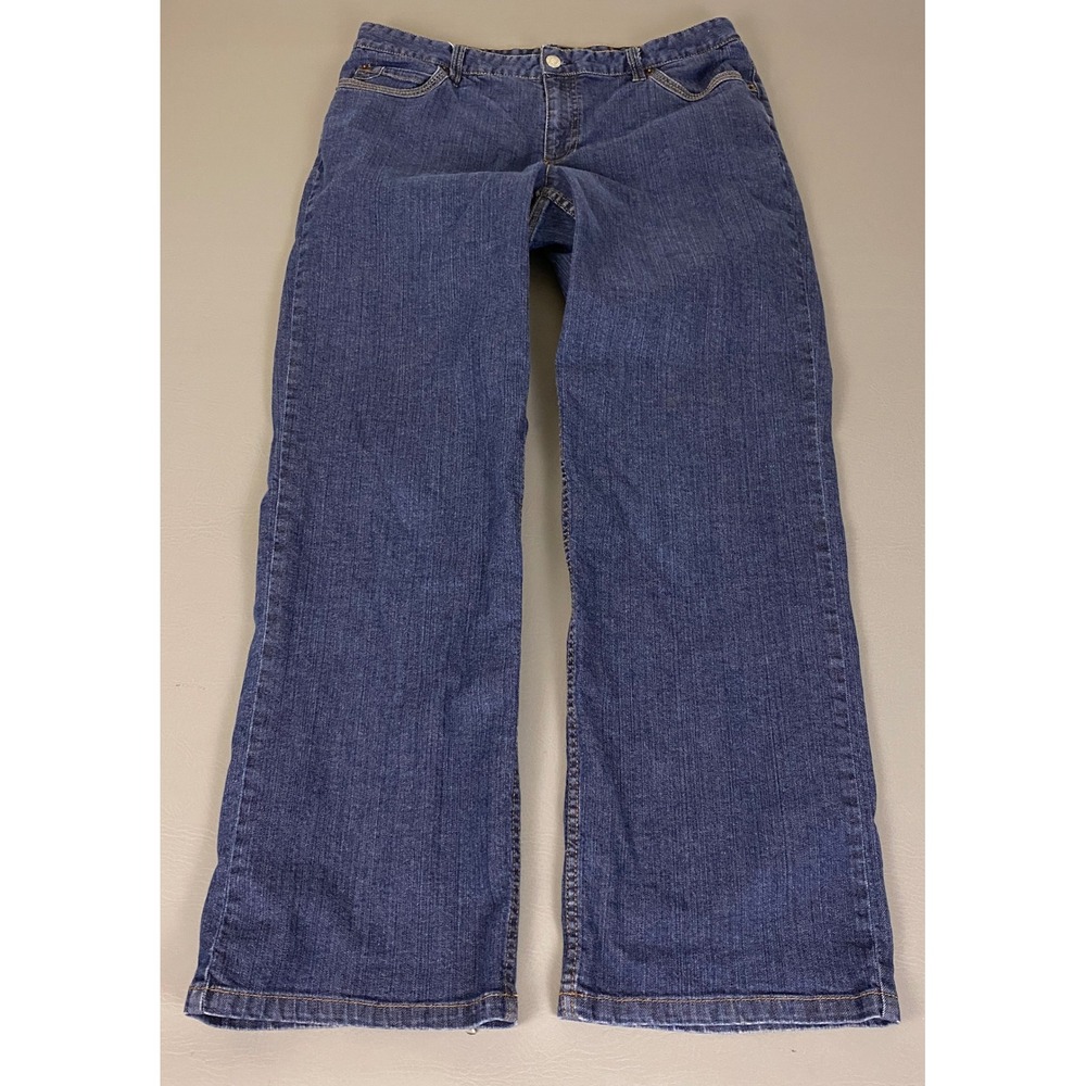 Liz Claiborne Boyfriend Fit Jeans Women's Size 12R Blue Medium Wash Straight Leg